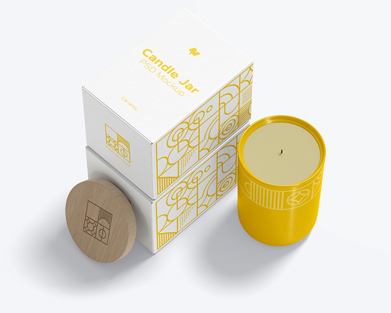 yellow paper candle jar boxes