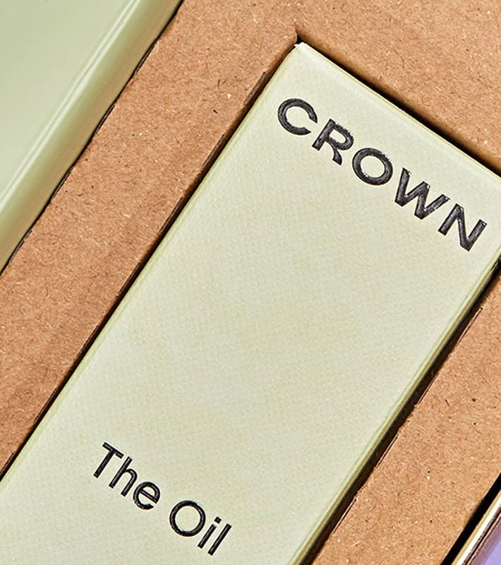 crown affair textured packaging